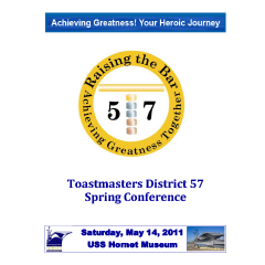 Event Producer - Toastmasters D57 SP2011 Conference